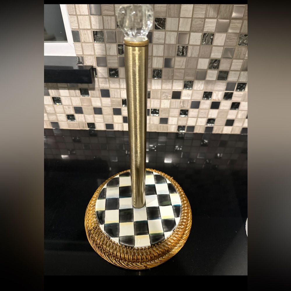 Mackenzie Childs Courtly Check Paper towel holder